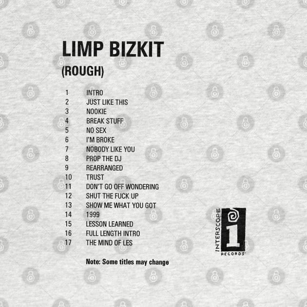 SONG LIST LIMP BIZKIT by JungleLordArt